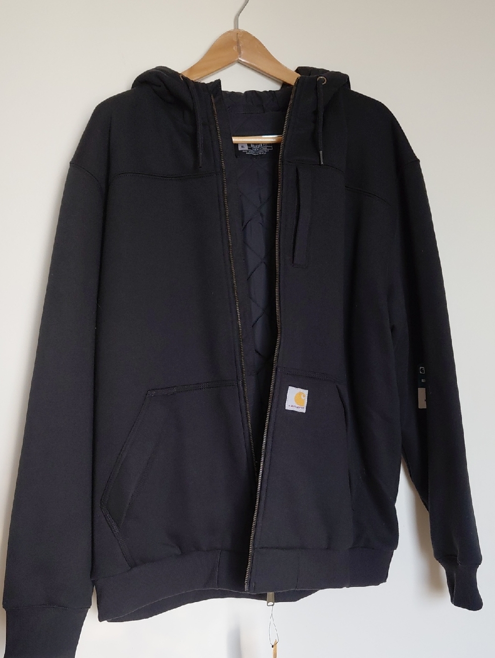 Carhartt Black Quilted-Lined Hooded Zip Jacket
